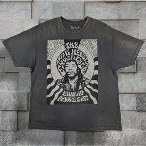 Distressed Jimi Hendrix Experience Live At Filmore East Mens T-Shirt Gray sz 2X